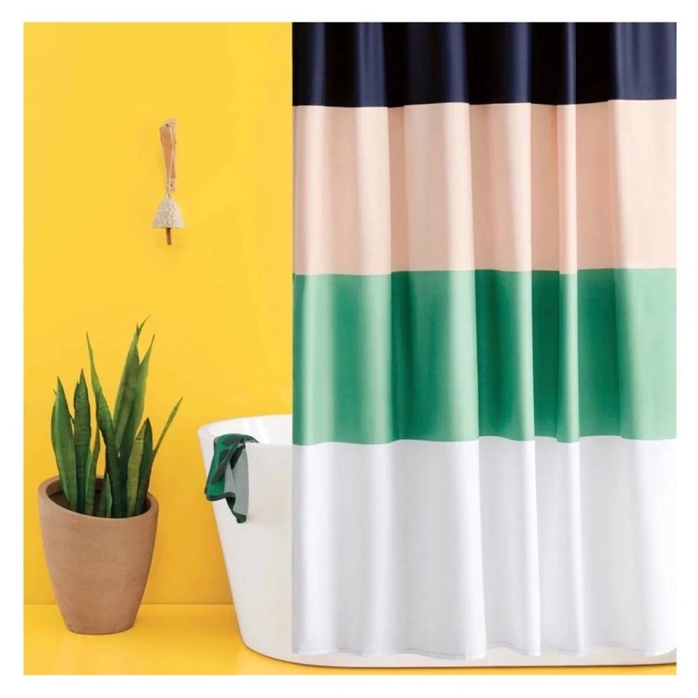 Room Essentials Microfiber Large Colorblock Shower Curtain (NWT)